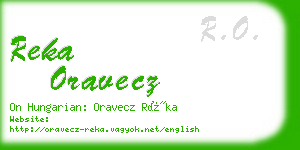 reka oravecz business card